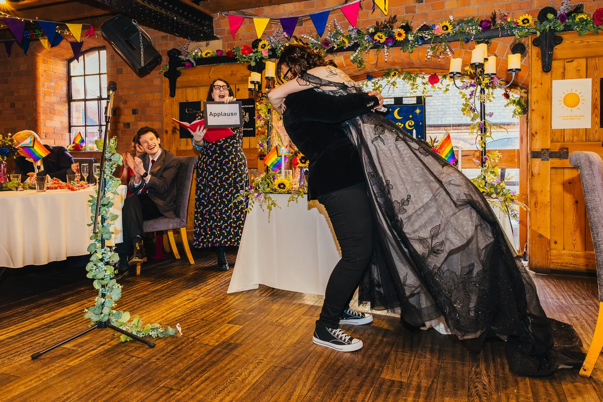 Wedding guests celebrating at The Canal House