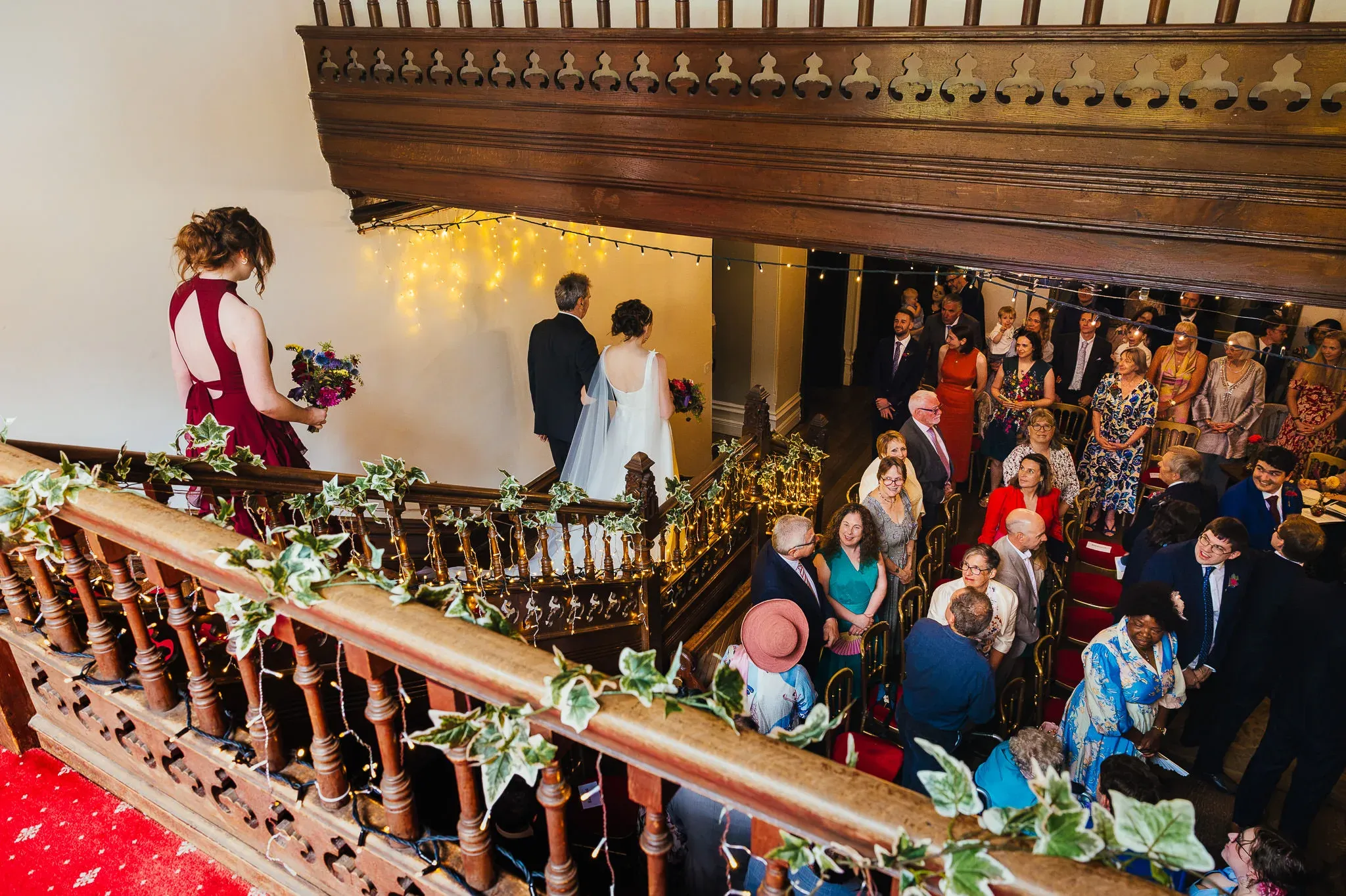 Couple entering their ceremony at Hargate Hall
